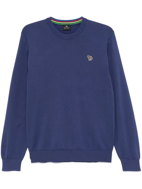 PS Paul Smith Zebra Badge Sweater | Blue | FARFETCH SG