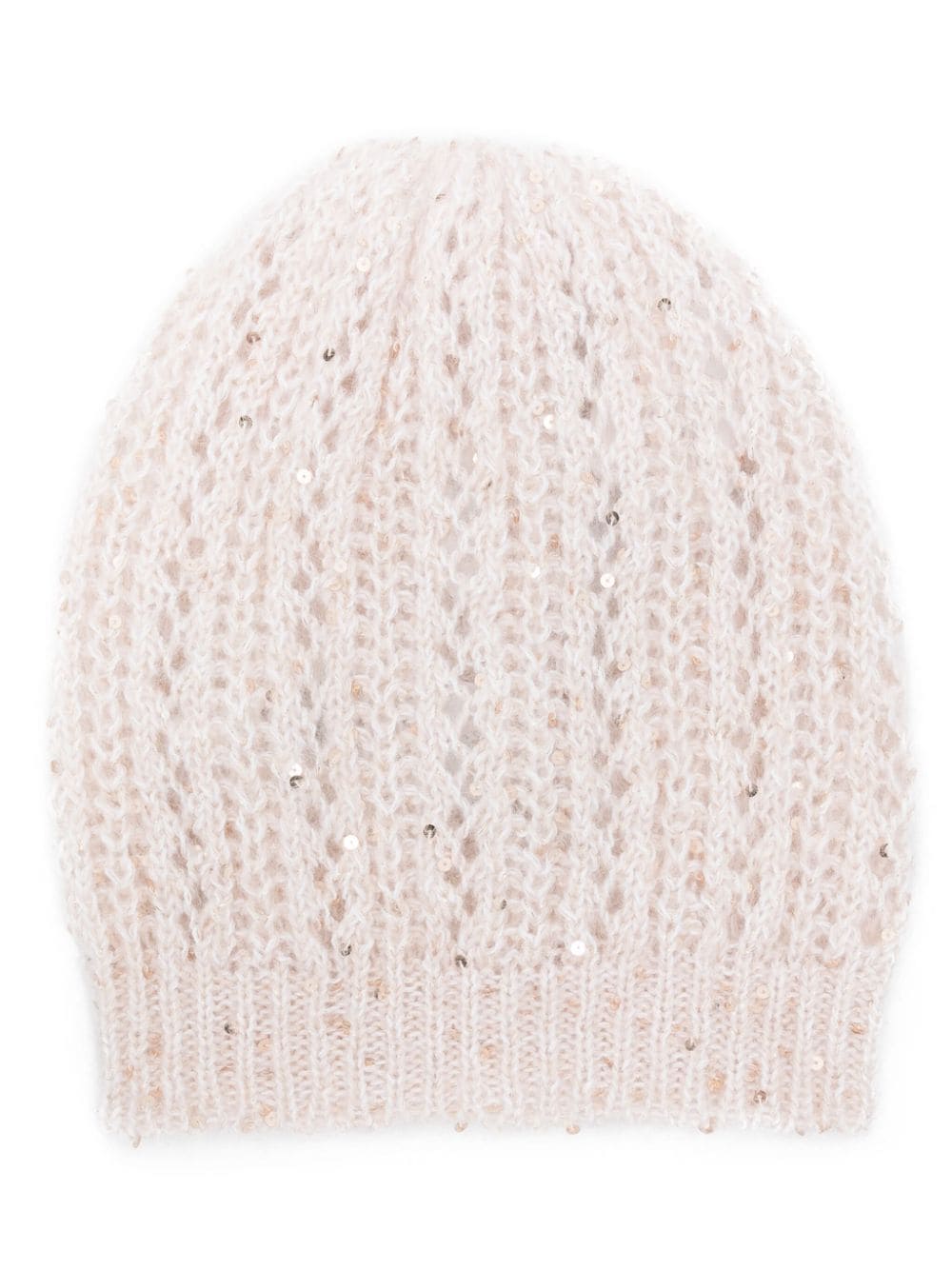 Shop Eleventy Sequin-embellished Beanie Hat In Neutrals