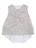 TEDDY & MINOU floral-print cotton tank top - Blue