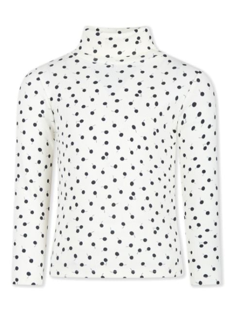 Bonpoint cherry-print roll-neck top