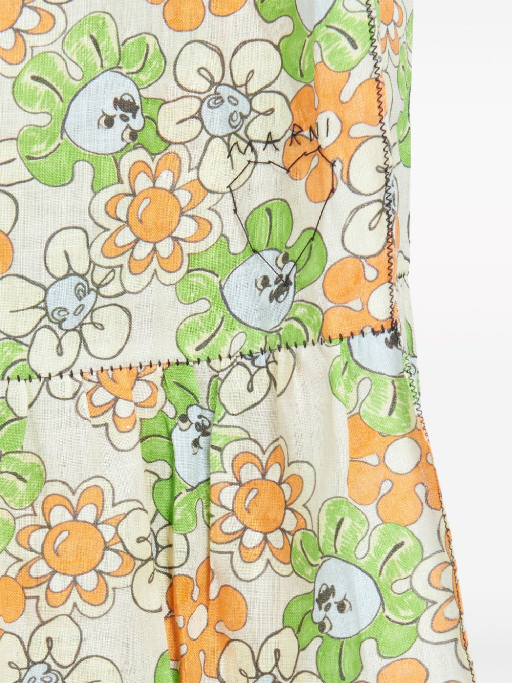 Affordable Marni floral-print organic linen midi skirt Women