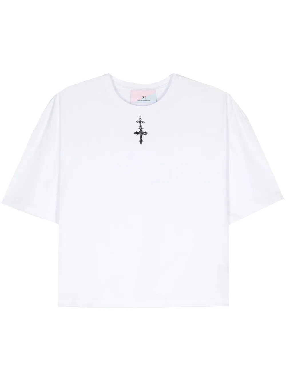 Chiara Ferragni Katoenen T-shirt met bedel Wit