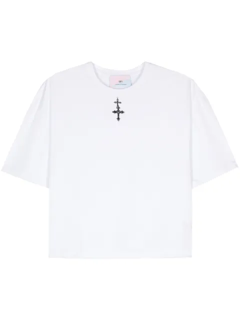 Chiara Ferragni cross-charm cotton T-shirt