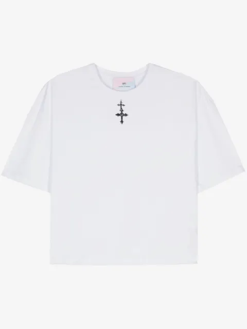 Chiara Ferragni cross-charm cotton T-shirt