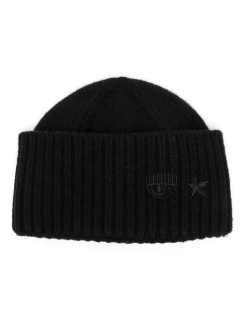 Chiara Ferragni Eye Star-embroidered ribbed beanie