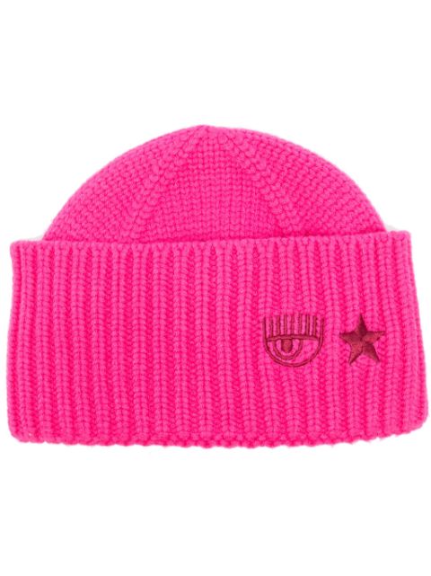 Chiara Ferragni Eye Star-embroidered ribbed beanie