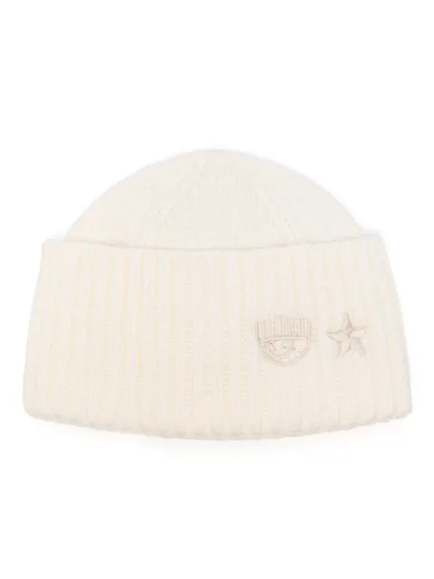 Chiara Ferragni gorro tejido de canalé con bordado Eye Star
