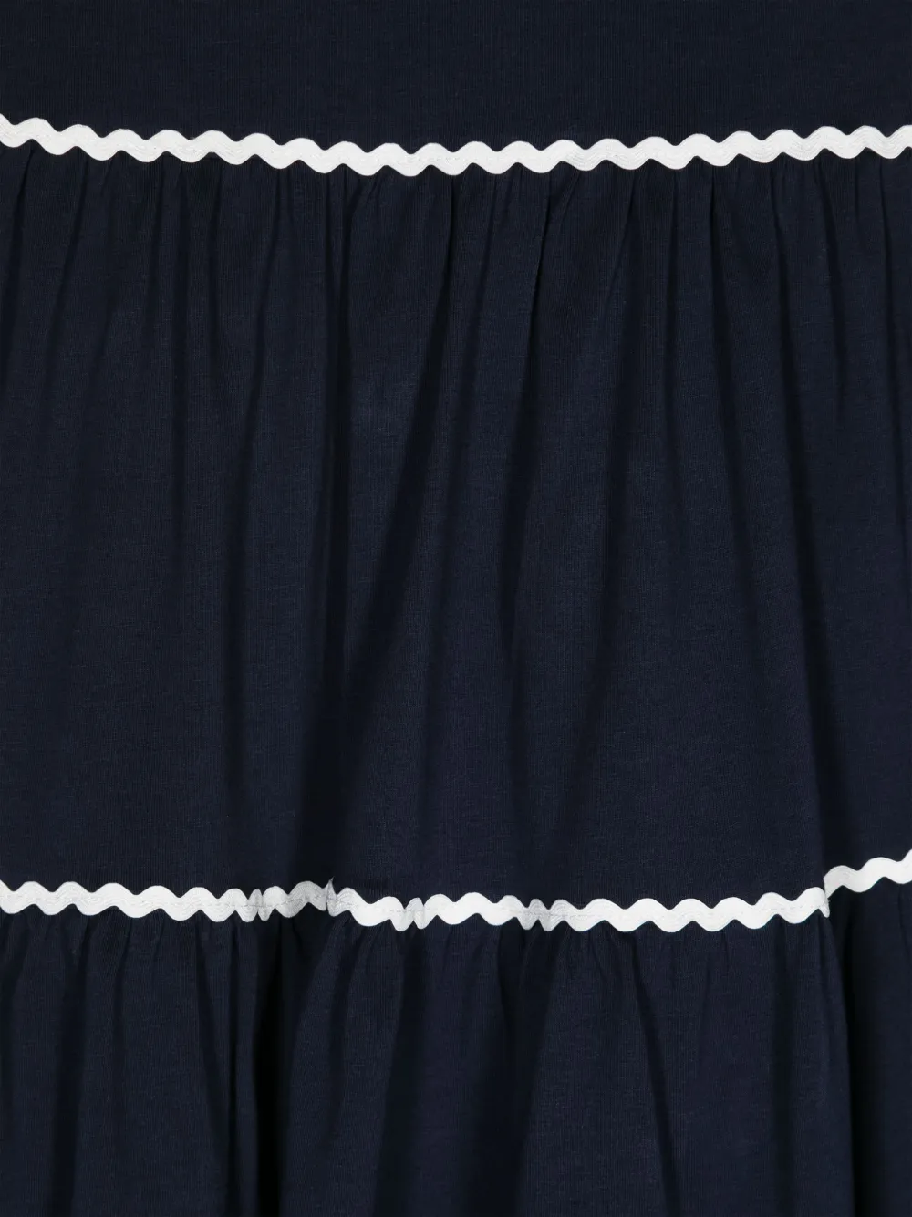 Siola Scallop-trim Flared Dress In Blue