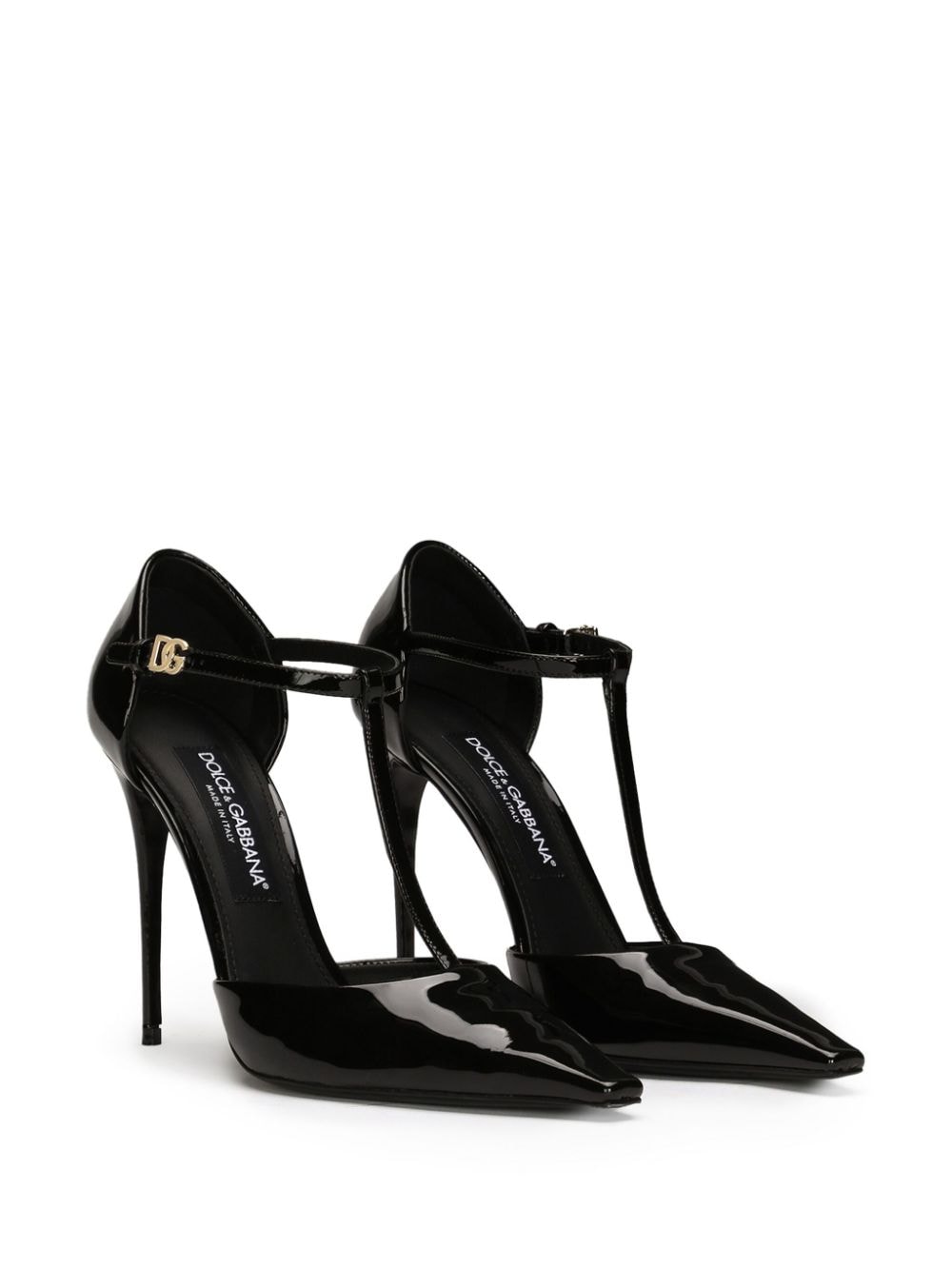 Dolce & Gabbana 105 mm pumps met DG-plakkaat - Zwart