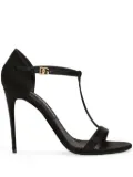 Dolce & Gabbana 105mm satin T-bar sandals - Black