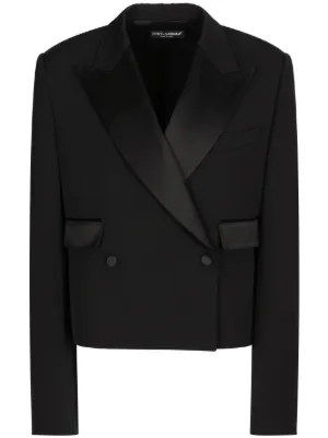 Dolce & Gabbana クロップド テーラードジャケット | ブラック