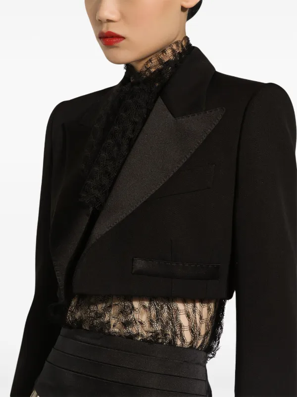 Dolce Gabbana Veste Spencer à Fermeture Dissimulée Noir