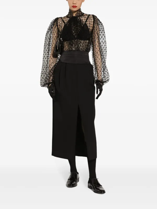 Dolce & Gabbana ハイウエスト スカート Dolce & Gabbana ハイウエスト ストレートスカート | ブラック