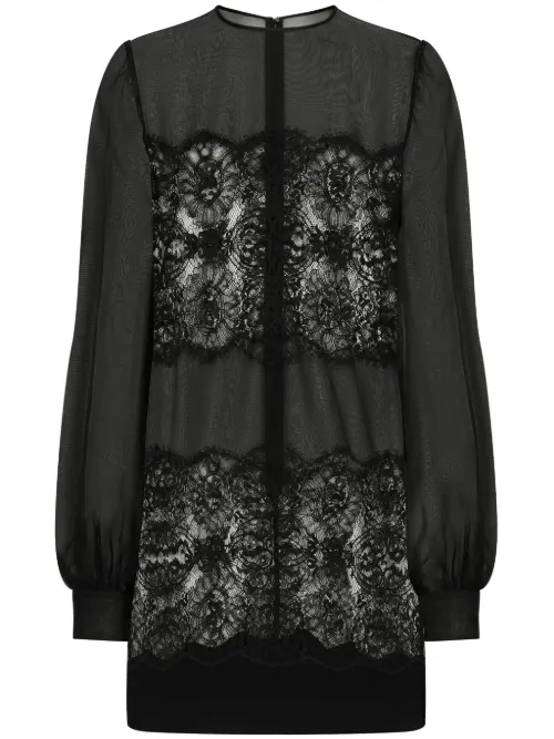 Robe mi-longue à effet de transparence - Dolce & Gabbana - Modalova
