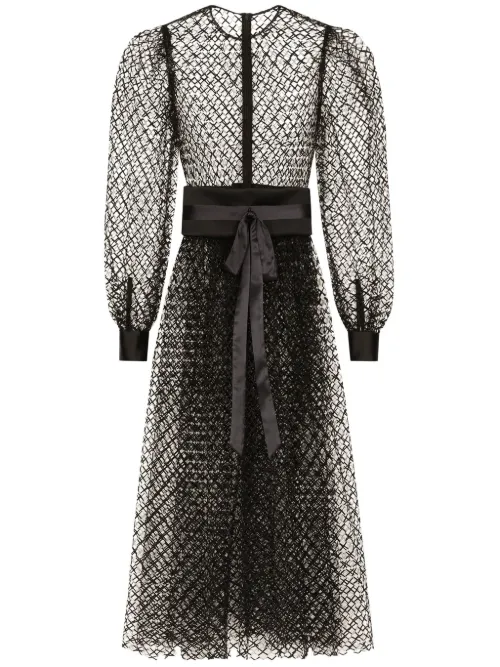 Robe mi-longue à effet de transparence - Dolce & Gabbana - Modalova