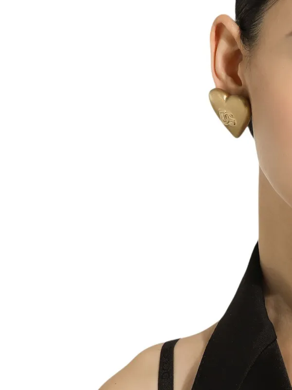 Dolce & Gabbana Orecchini a Clip Con Design a Cuore | Oro