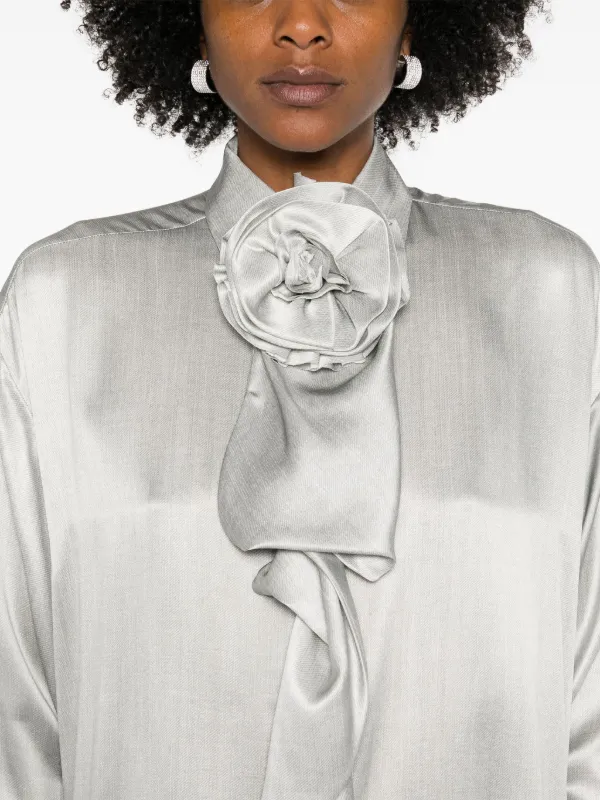 Ermanno Scervino フローラル シルクシャツ | グレー | FARFETCH JP