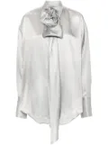 Ermanno Scervino floral-pin silk shirt - Grey