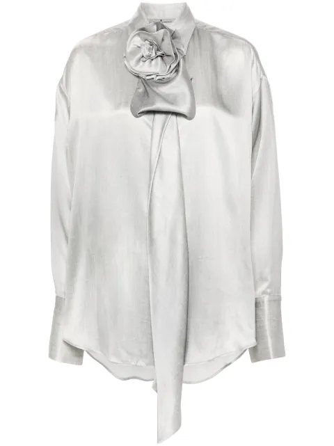 Ermanno Scervino chemise en soie à pins fleur