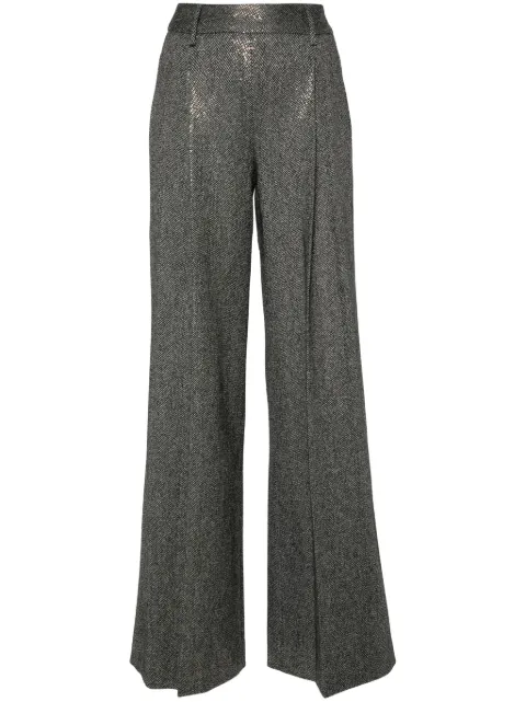 Ermanno Scervino studded herringbone wide-leg trousers