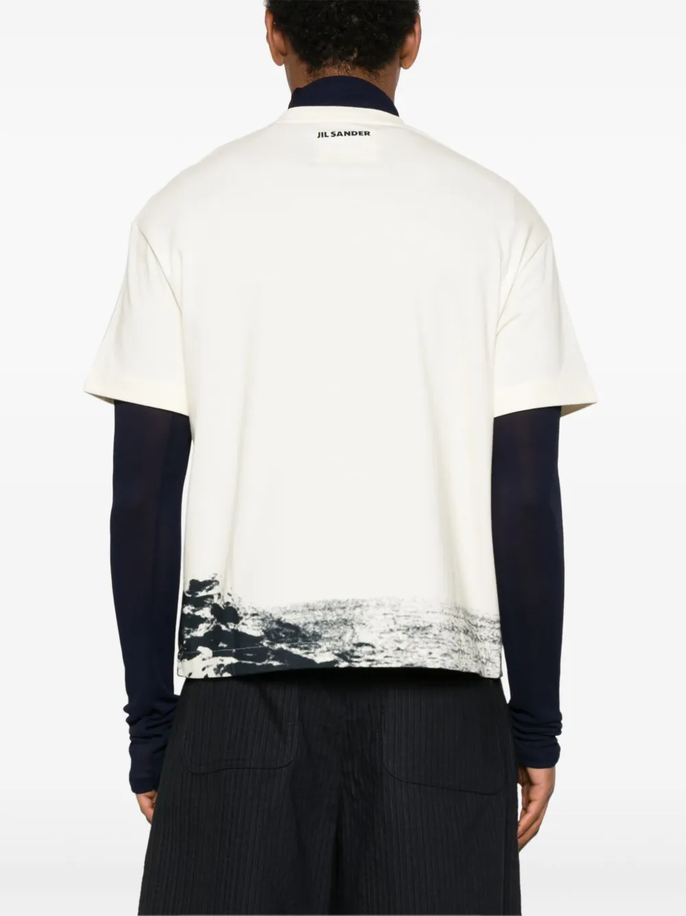 Jil Sander T-shirt met print Beige
