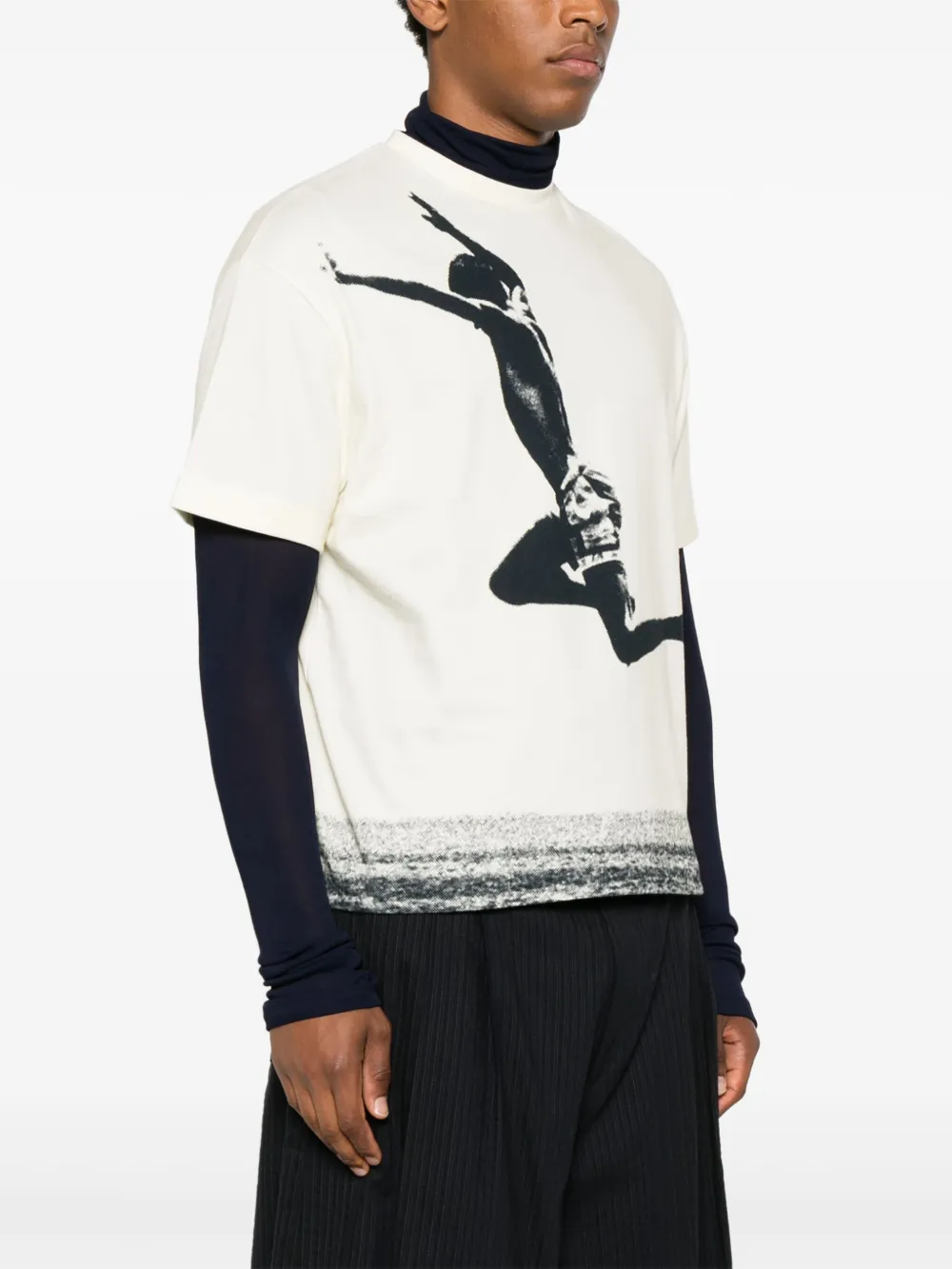 Jil Sander T-shirt met print Beige