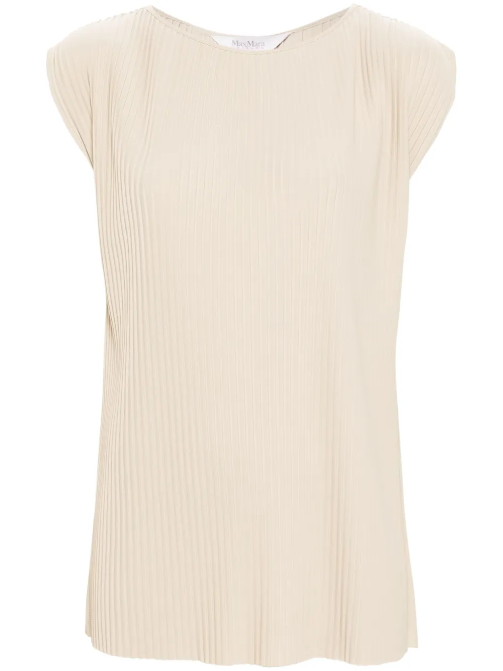Max Mara Leisure Cambusa blouse met plissé-effect Beige