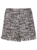 Self-Portrait tweed fringed shorts - Black
