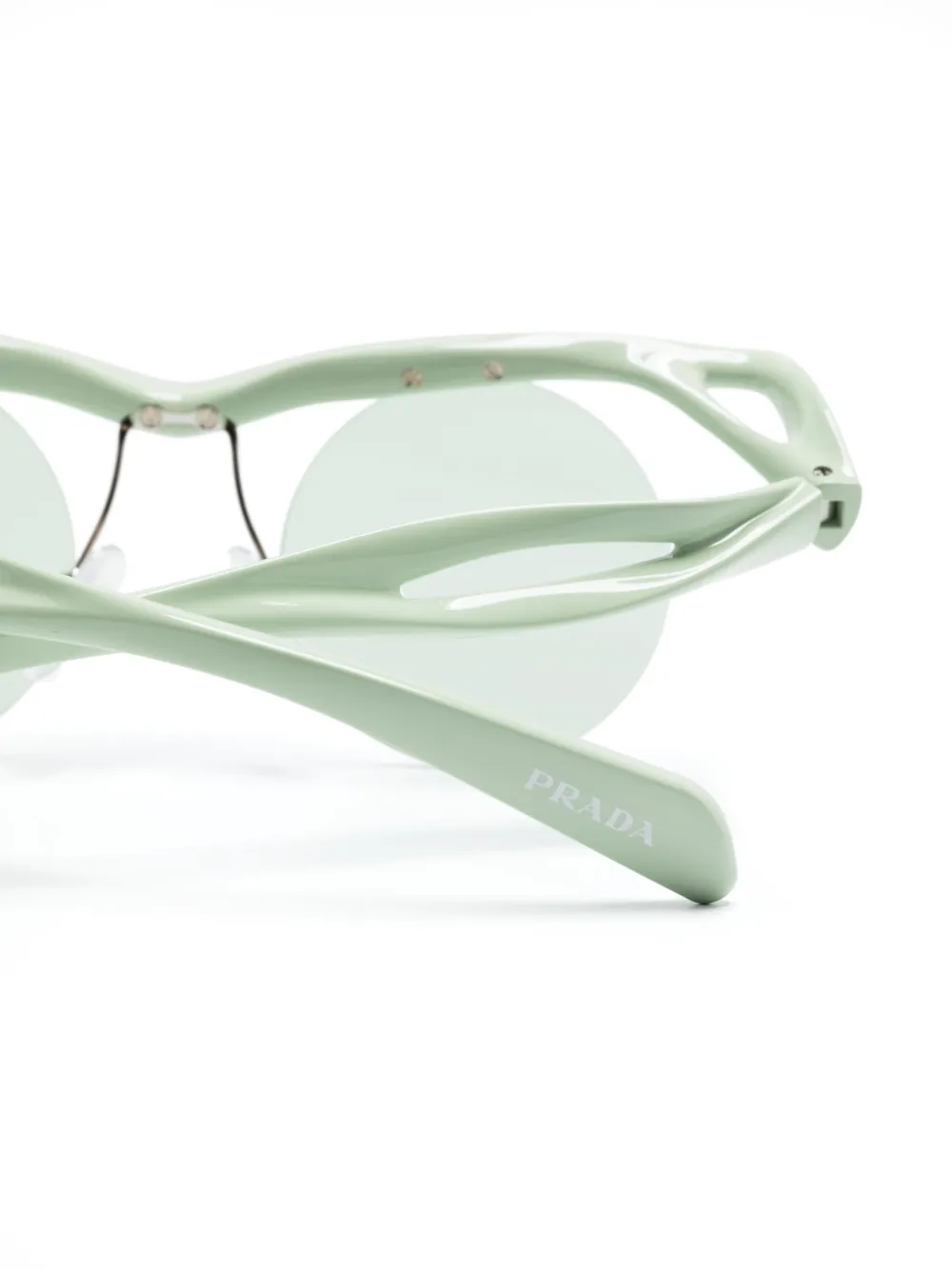 Prada Eyewear Zonnebril met rond montuur Groen