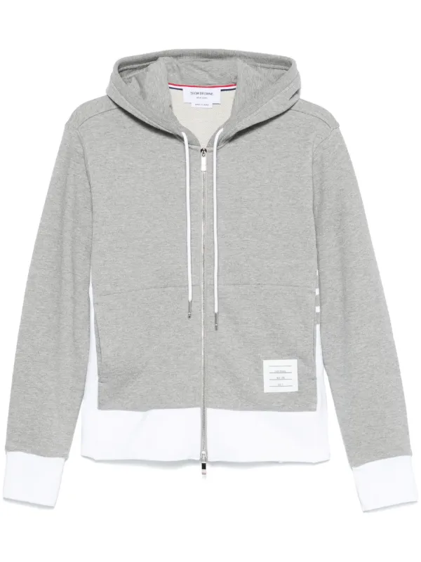 【アウトレット☆送料無料】 Thom Browne 4BAR ジップアップ パーカー | グレー | FARFETCH JP トップス