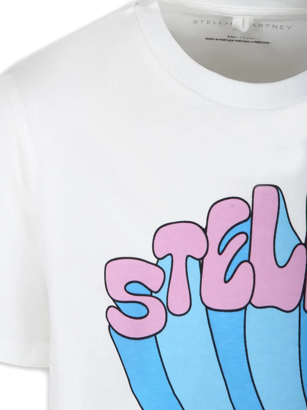 Stella McCartney Kids T-shirt van biologisch katoen met logoprint Wit