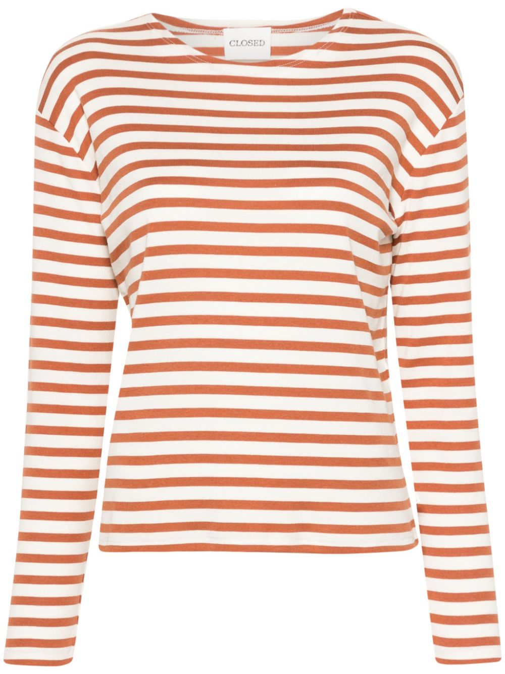 Closed Stripe-pattern T-shirt In Brown