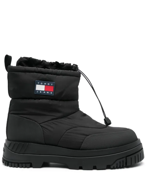 Tommy Jeans logo-patch Snow Boots Black FARFETCH IN
