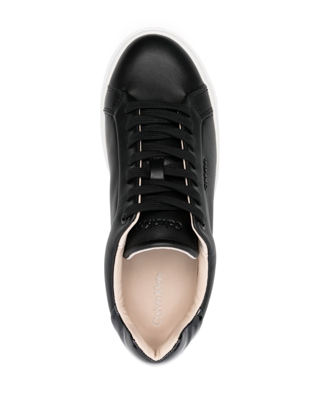 Calvin Klein lace-up leather sneakers Black