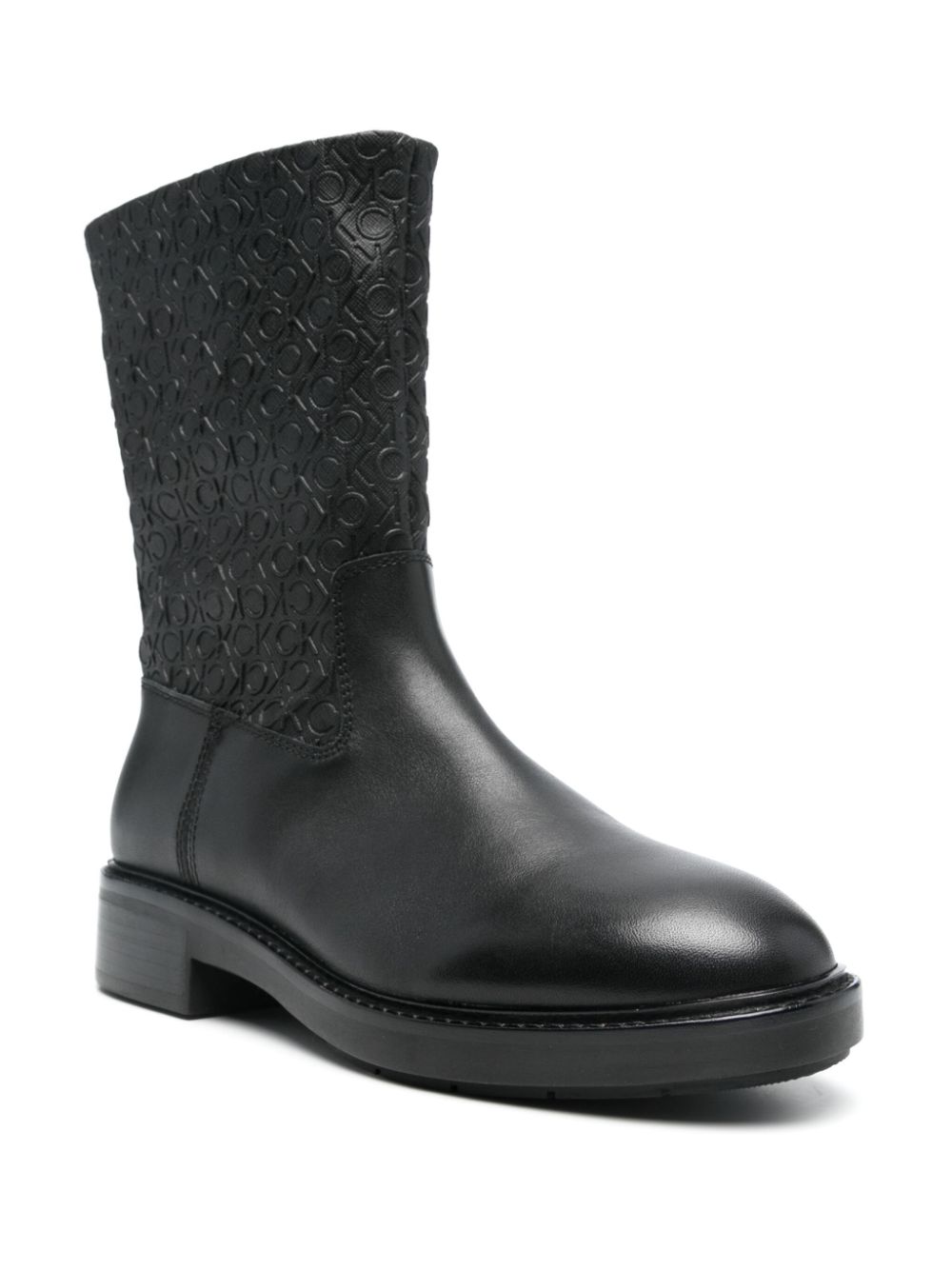 Calvin Klein logo-embossed boots - Zwart