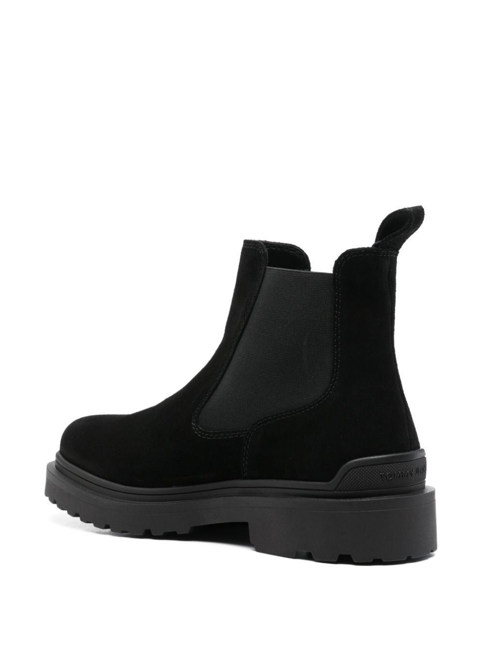 Tommy Jeans suede Chelsea boots Black