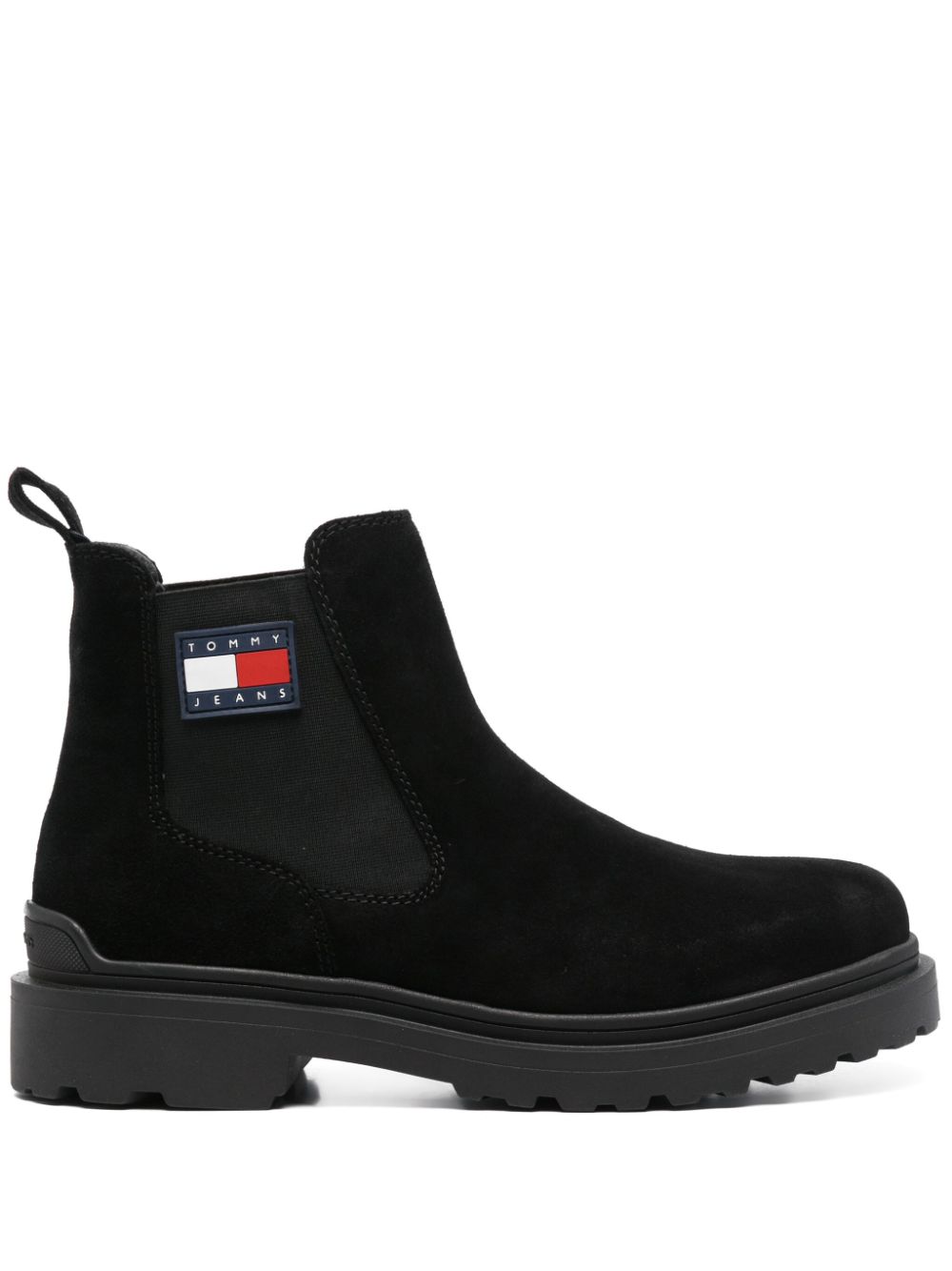 Tommy Jeans suede Chelsea boots Black