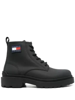 Tommy Jeans lace-up Suede Ankle Boots | Black | FARFETCH