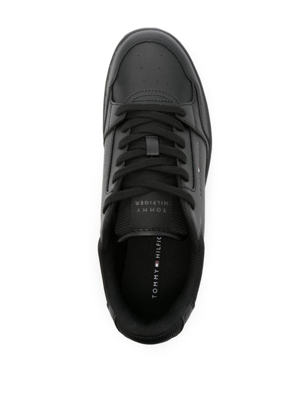 Shop Tommy Hilfiger Logo-patch Low-top Sneakers In Black