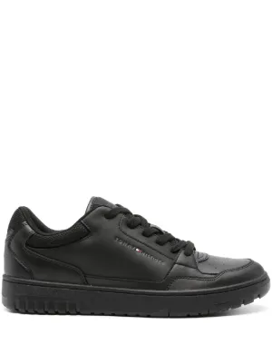 Tommy Hilfiger Leather Sneakers | Black | FARFETCH ZA