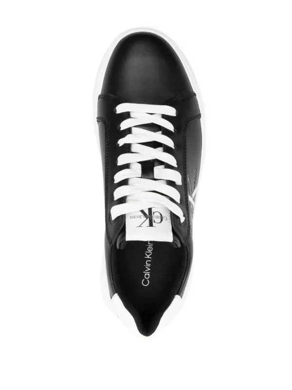 Calvin Klein Jeans logo-print Leather Sneakers Black FARFETCH BG