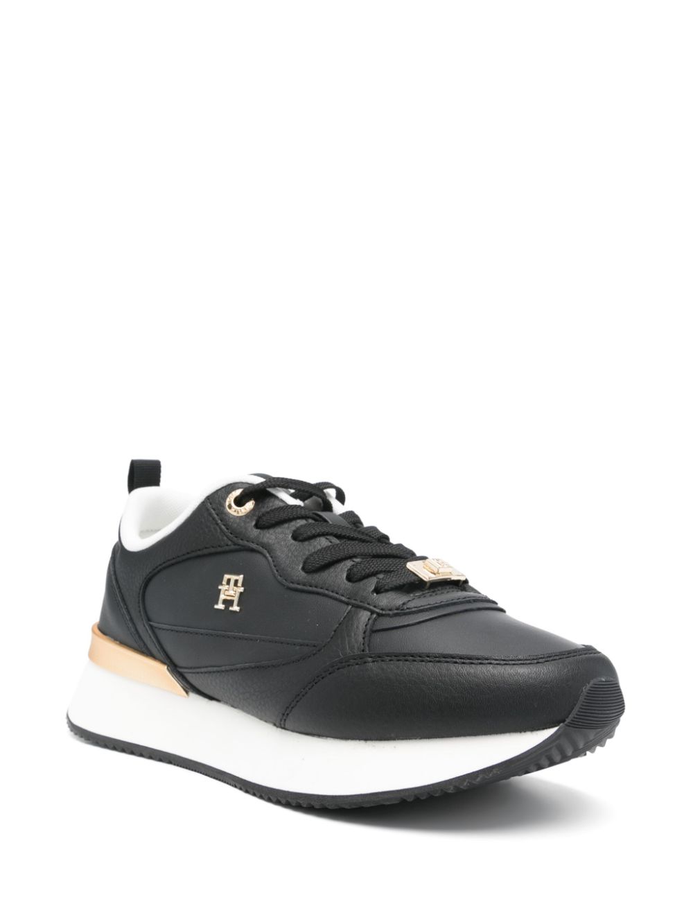 Tommy Hilfiger logo-appliqué sneakers Zwart