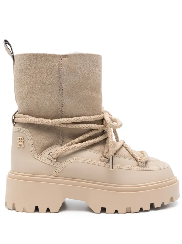 Tommy Hilfiger Shearling Snow Boots Neutrals FARFETCH ID