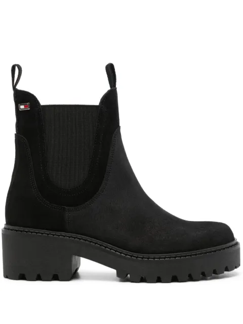 Tommy Hilfiger logo-plaque suede boots 