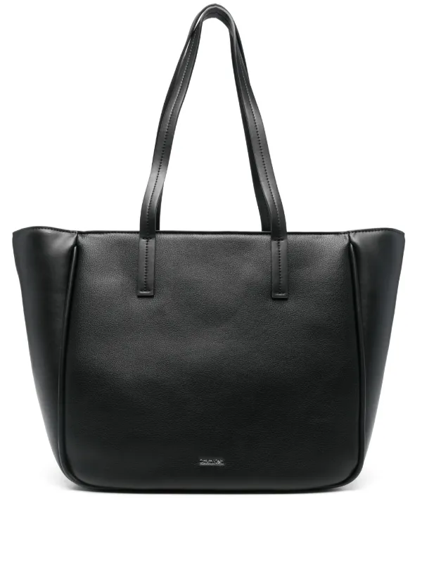 Calvin Klein logo plaque Tote Bag Black FARFETCH AO