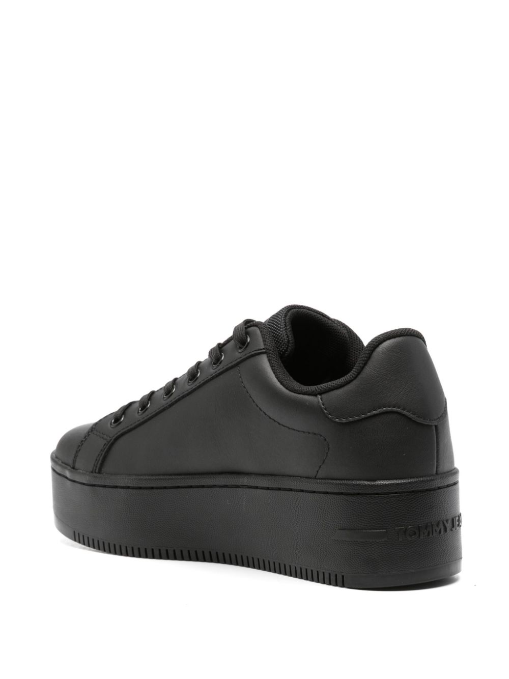 Tommy Jeans flatform leather sneakers Black