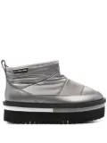 Tommy Jeans padded flatform rain boots - Silver