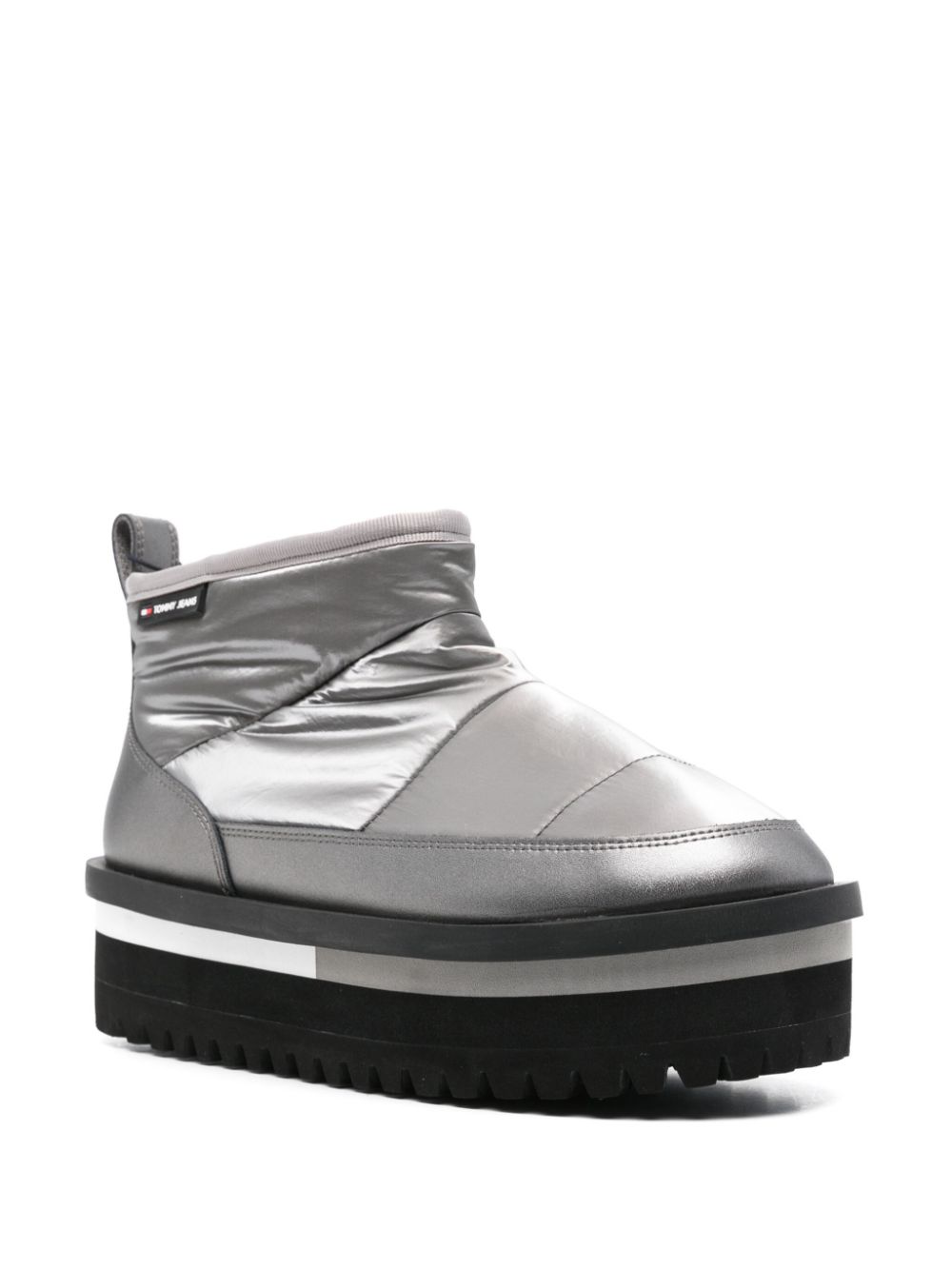 Tommy Jeans padded flatform ankle boots Zilver