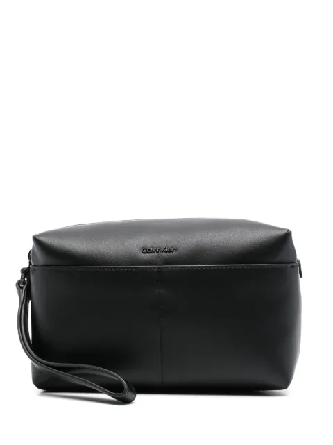 Calvin Klein faux-leather wash bag