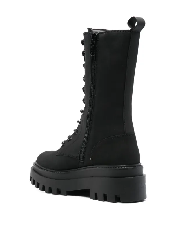 Calvin Klein Jeans Leather Platform Boots Black FARFETCH PH